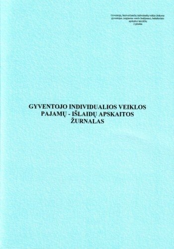 Gyventojų individualios veiklos pajamų-išlaidų apskaitos žurnalas, A4 (24) 0720-064