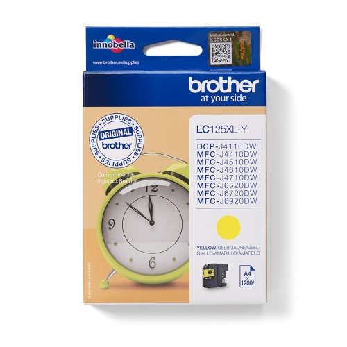 Brother LC125XL (LC125XLY) Rašalinė kasetė, Geltona