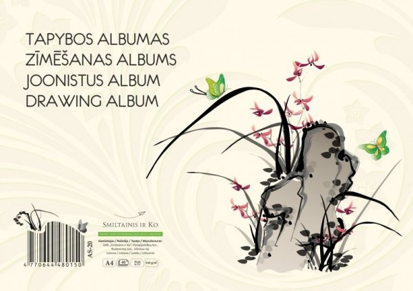 Tapybos albumas SMLT, A4, 150 g, klijuotas, (40) 0708-204