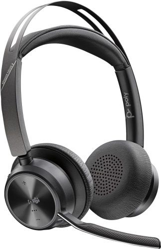 Poly Voyager Focus 2 MS Teams Belaidės ausinės, Bluetooth, USB-C/A Adapter, Charging stand, Juoda