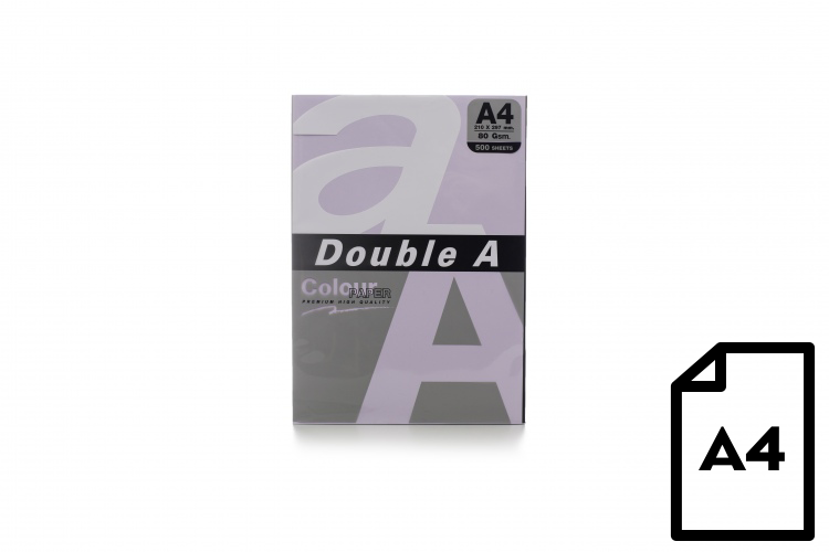 Spalvotas popierius Double A, 80g, A4, 500 lapų, Levender
