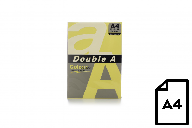 Spalvotas popierius Double A, 80g, A4, 500 lapų, Butter