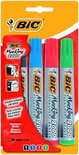 Bic Permanentinių žymeklių rinkinys Eco 2000 4 spalvų rinkinys, 2-5 mm 020040