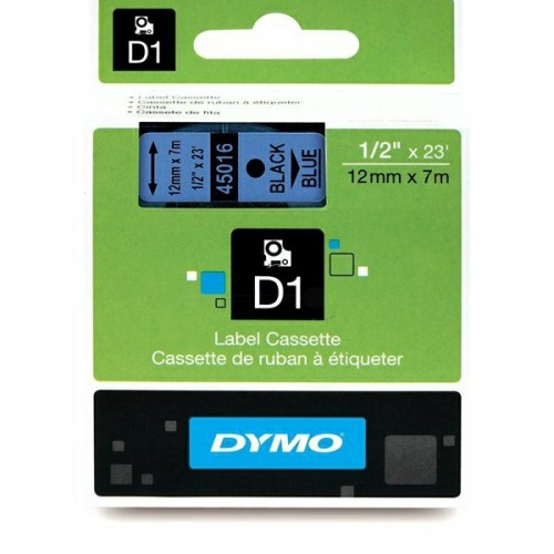 Dymo 45016 (S0720560) Etikečių juosta 12mm x 7m, Black on Blue
