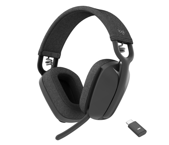 Logitech Zone Vibe Wireless MS Teams Belaidės ausinės, USB-C Bluetooth receiver, Graphite