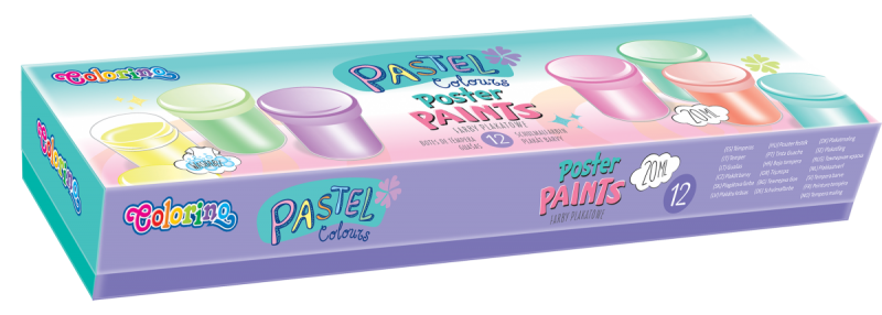 Guašas Colorino Pastel 12 pastelinių spalvų