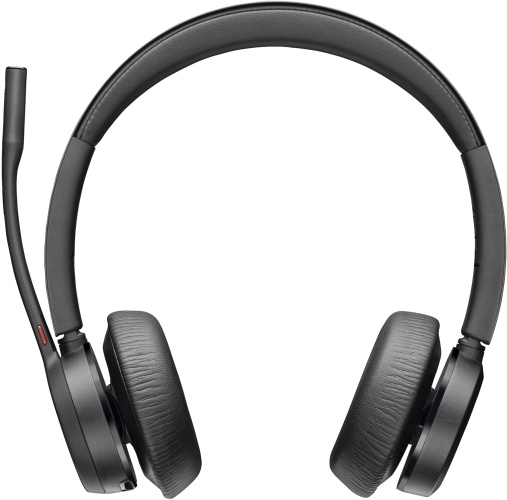 Poly Voyager 4320 MS Teams Belaidės ausinės, Bluetooth, USB-C, +BT700 dongle, +Charging Stand, Juoda