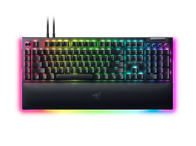 Razer BlackWidow V4 Pro Laidinė žaidimų klaviatūra RGB, Yellow Linear Switch, US, Juoda