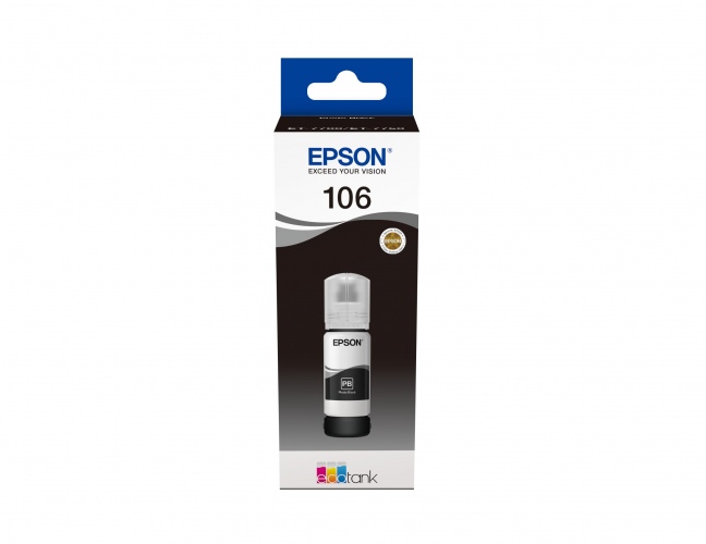 Epson 106 EcoTank (C13T00R140) Rašalo papildymo buteliukas, Foto Juoda
