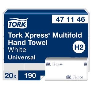 Lapelinis rankšluostinis popierius Tork Xpress Multifold Universal H2 2sl., 23,4 x 21,3 cm (20 vnt.)
