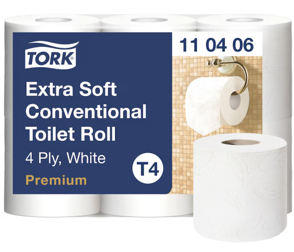 Tualetinis popierius Tork Premium Extra Soft Conventional T4, 4 sl., 9.7cm x 19.1m, 6 vnt./pak