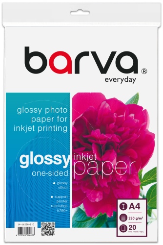Fotopopierius Barva (IP-CE230-210) Everyday blizgus 230 g/m², A4, 20 lapų