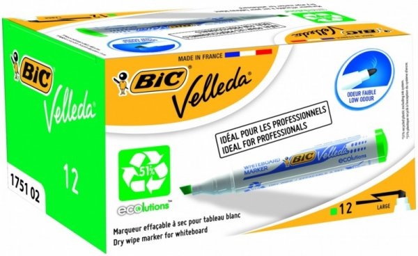 Bic Žymeklis baltai lentai Velleda, 3.7-5.5 mm, kirsta galvutė, žalias 1 vnt.