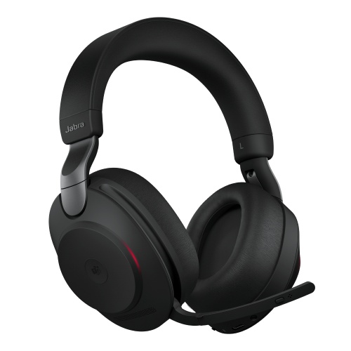 Jabra Evolve2 85 MS Stereo Laidinės/Belaidės ausinės, Bluetooth, USB-A, Charging Stand, Juoda